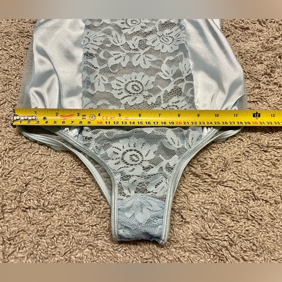 Blue lace and satin bodysuit Teddy - Picture 7 of 7